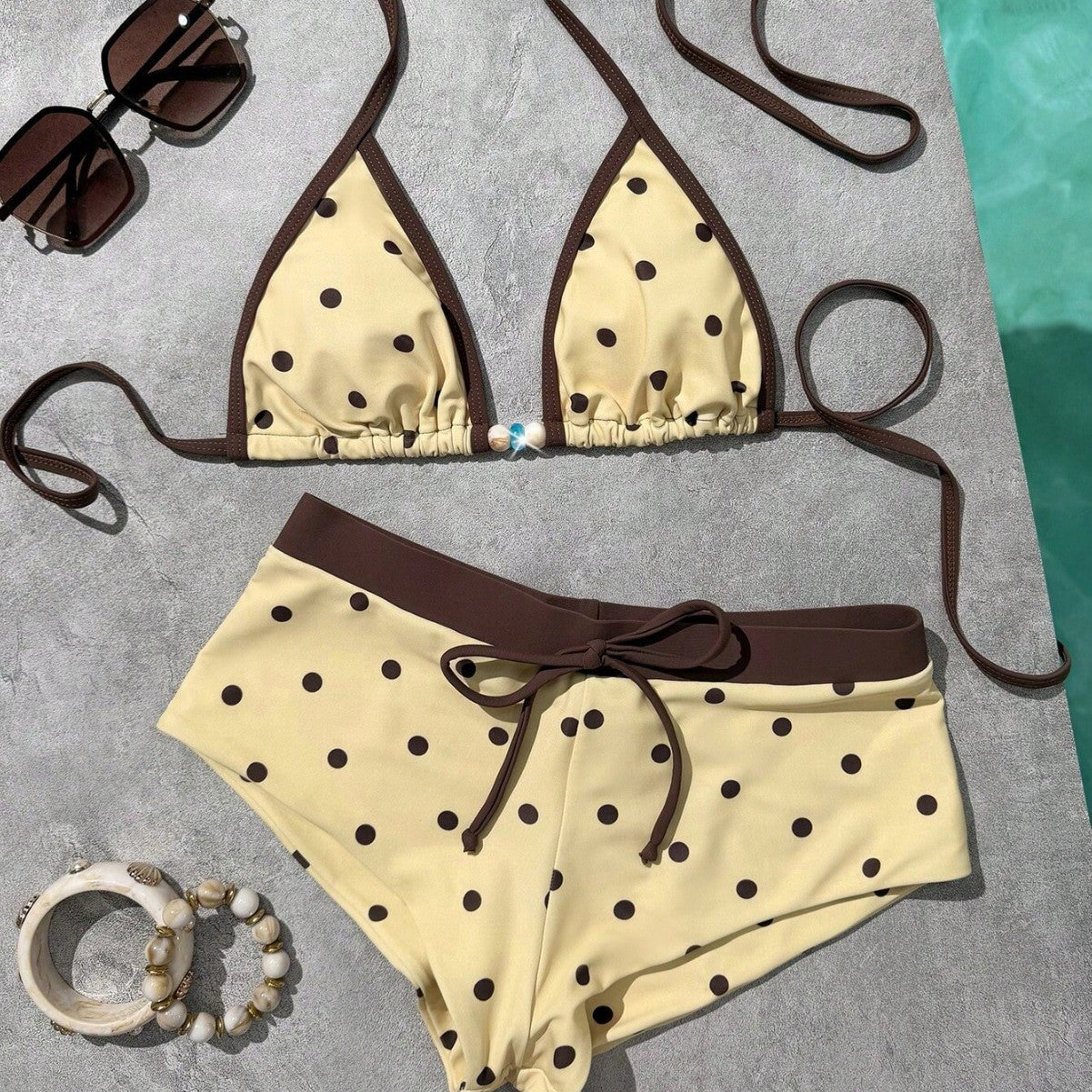 Polka Dot Two-Piece Bikini Set – Women's Sexy Swimwear