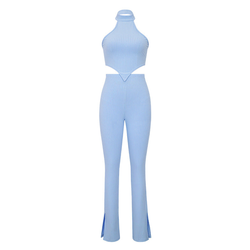 Sleeveless Crop Top & Pants Two-Piece Set – Women's Casual Outfit
