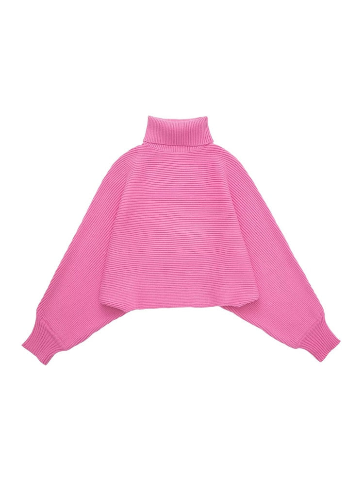 Turtleneck Knit Sweater & A-Line Mini Skirt Set – Women's Two-Piece Outfit