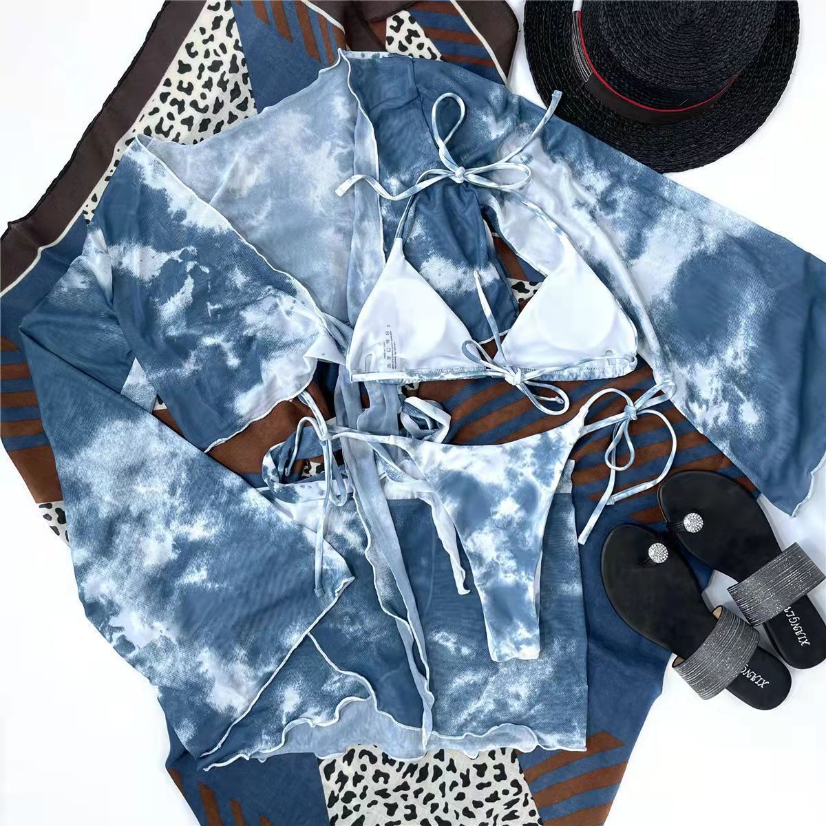Gradient Four-Piece Bikini Swimwear Set – Women's Sexy Beach Outfit