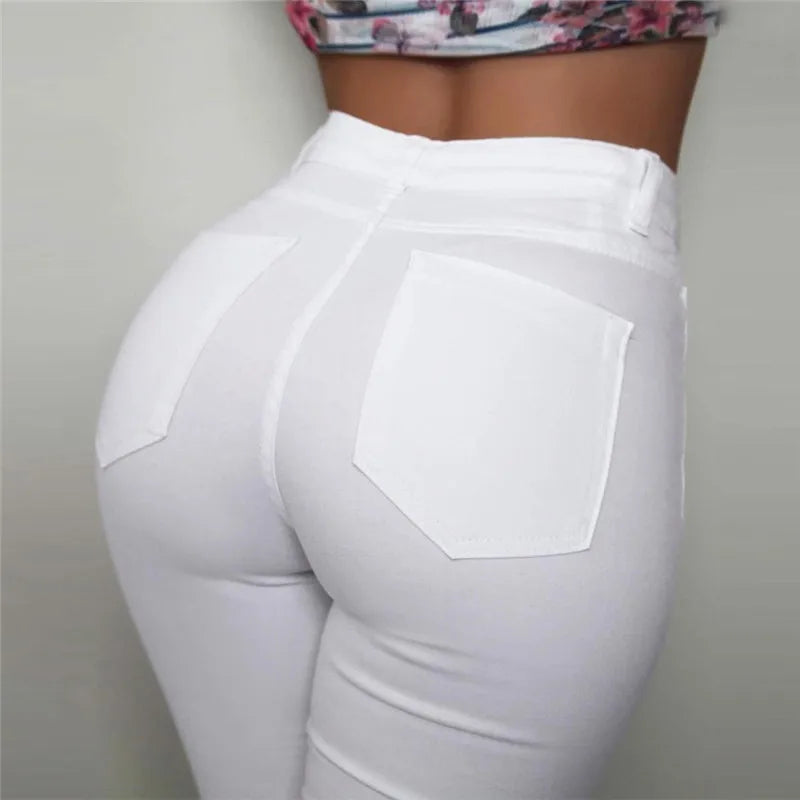 High Waist Elastic Bell-Bottom Pants – Women's Solid Flare Trousers