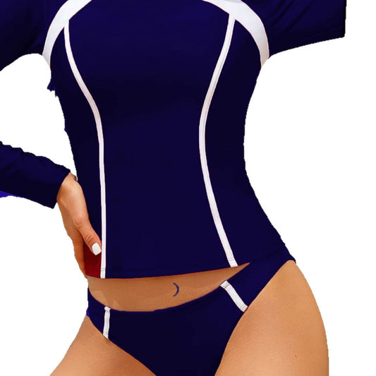 Long Sleeve Two-Piece Sports Swimsuit – Women's Athletic Swimwear Set