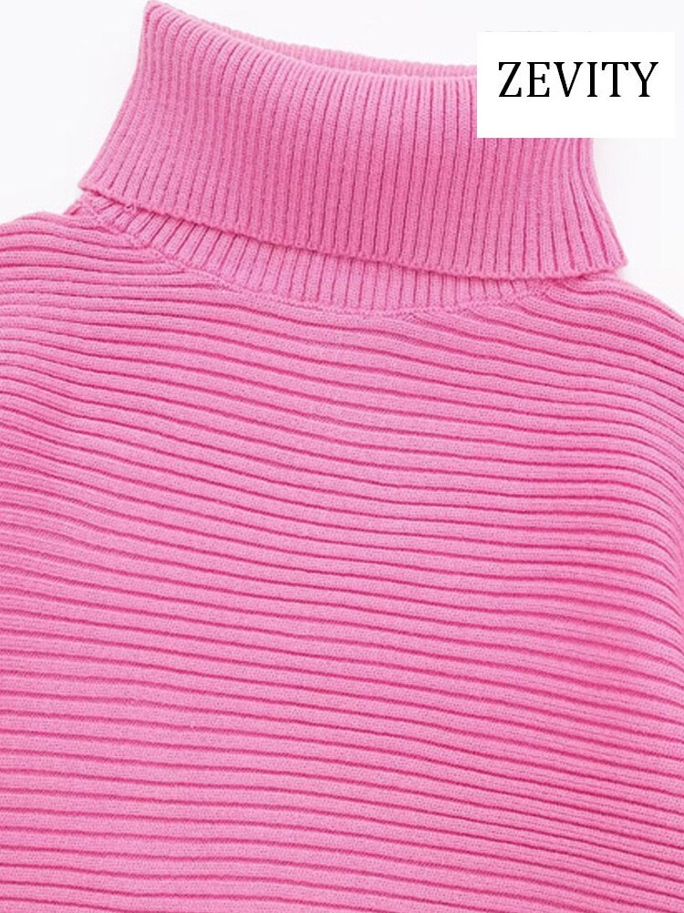 Turtleneck Knit Sweater & A-Line Mini Skirt Set – Women's Two-Piece Outfit