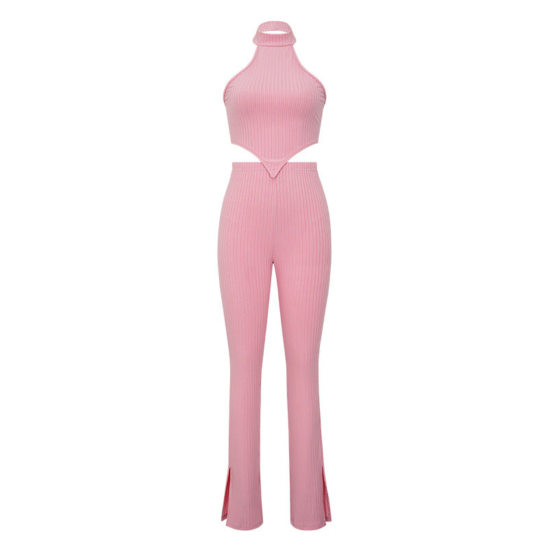 Sleeveless Crop Top & Pants Two-Piece Set – Women's Casual Outfit