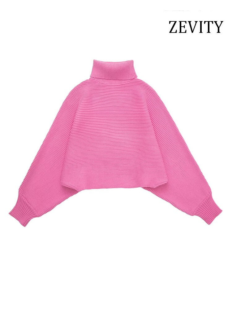 Turtleneck Knit Sweater & A-Line Mini Skirt Set – Women's Two-Piece Outfit