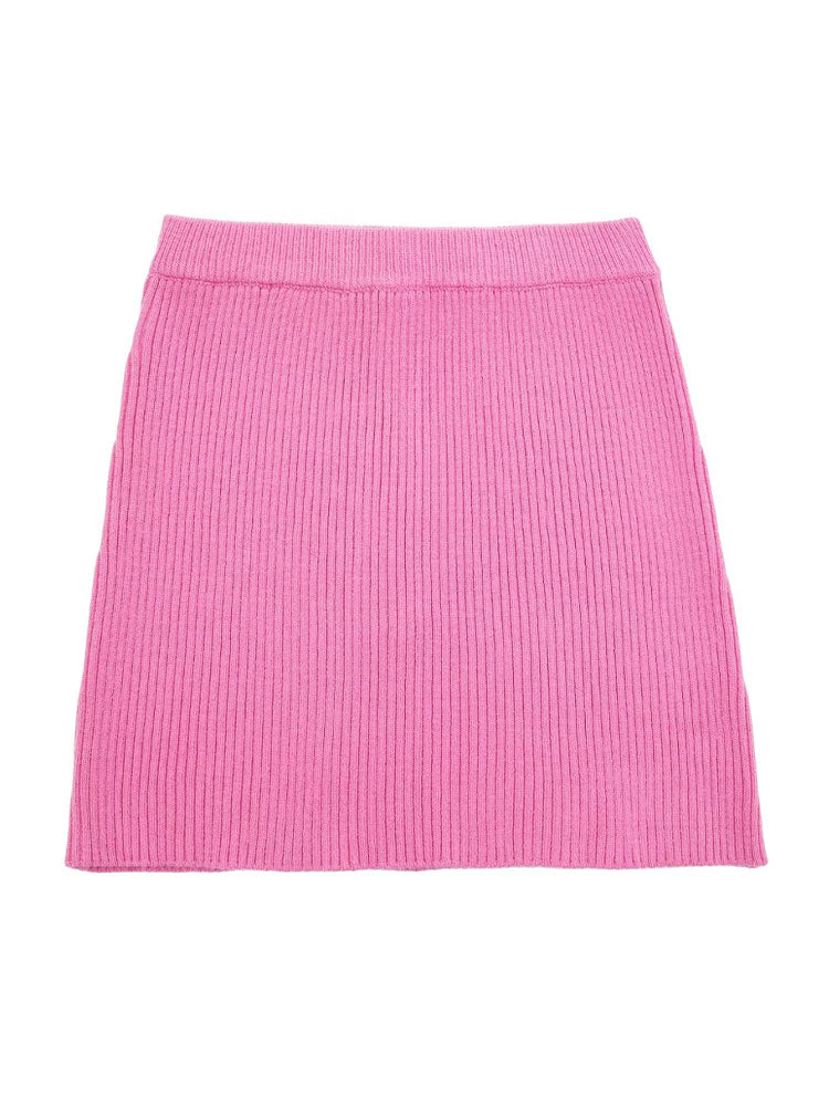 Turtleneck Knit Sweater & A-Line Mini Skirt Set – Women's Two-Piece Outfit