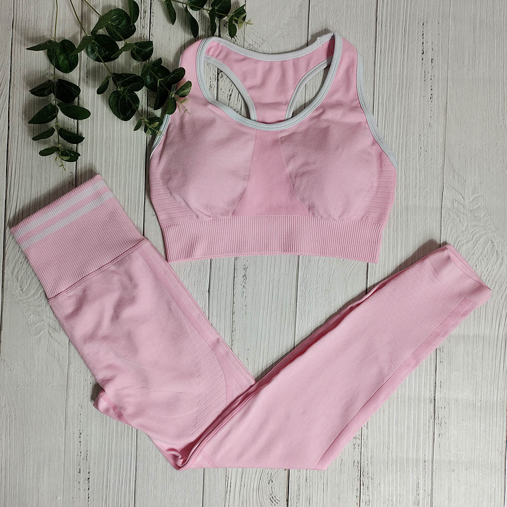 Seamless Yoga 2-Piece Gym Set – Women's Sport Running Outfit