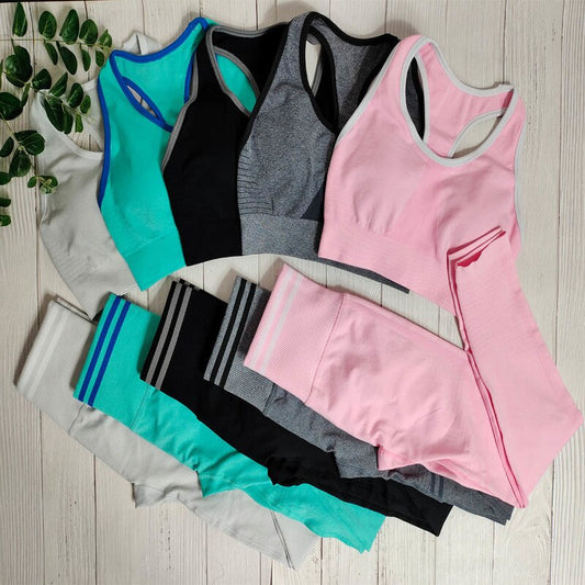Seamless Yoga 2-Piece Gym Set – Women's Sport Running Outfit