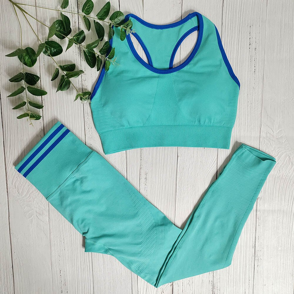 Seamless Yoga 2-Piece Gym Set – Women's Sport Running Outfit