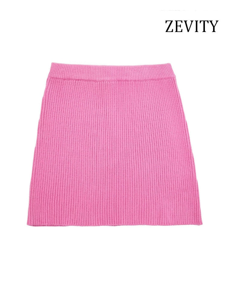 Turtleneck Knit Sweater & A-Line Mini Skirt Set – Women's Two-Piece Outfit