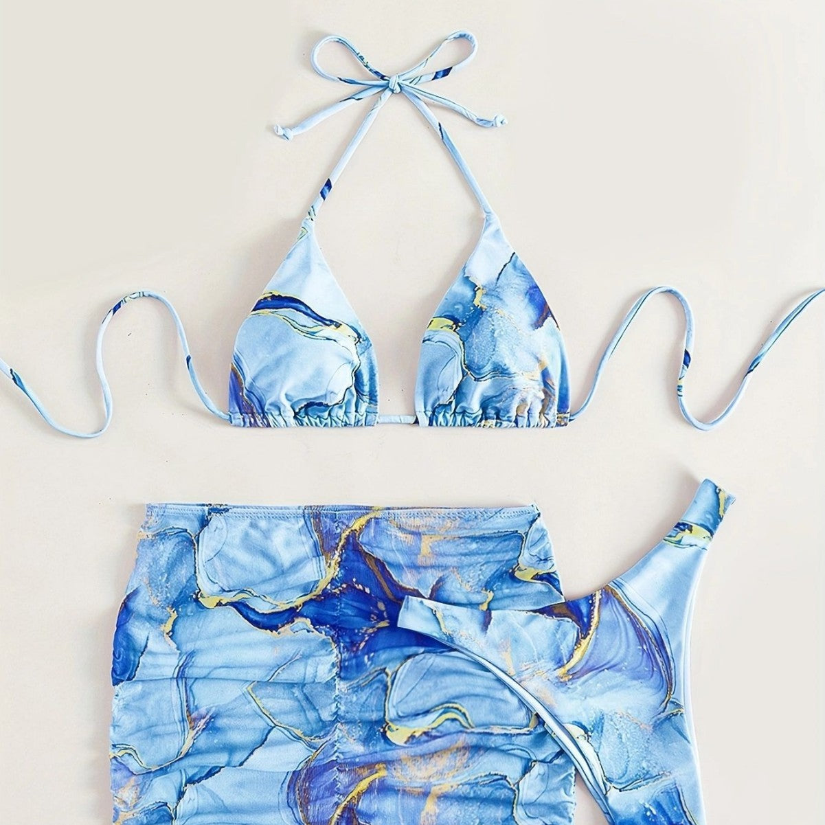 Printed Fitted Two-Piece Bikini Set – Women's Sexy Swimwear