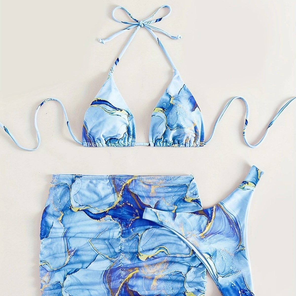 Printed Fitted Two-Piece Bikini Set – Women's Sexy Swimwear
