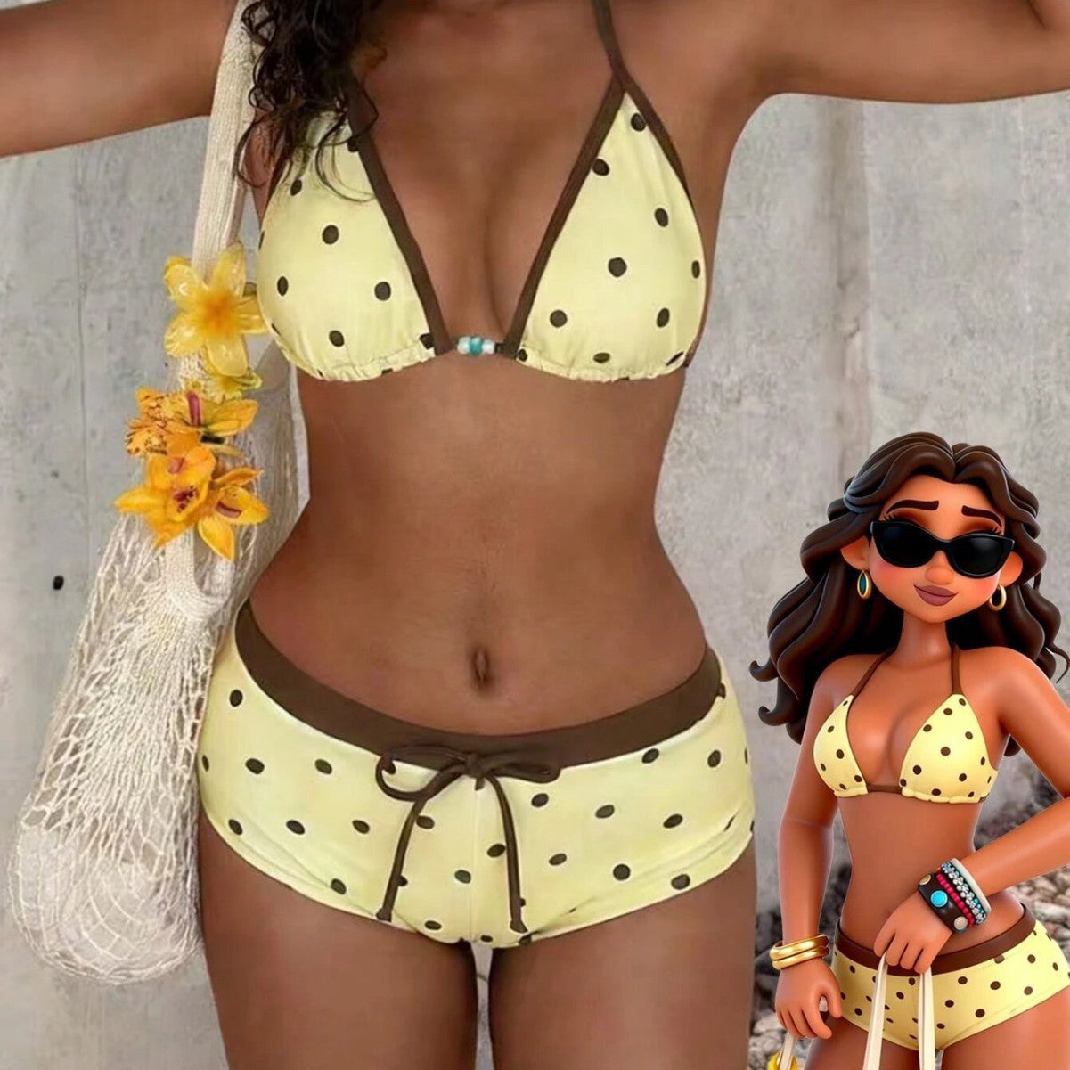 Polka Dot Two-Piece Bikini Set – Women's Sexy Swimwear