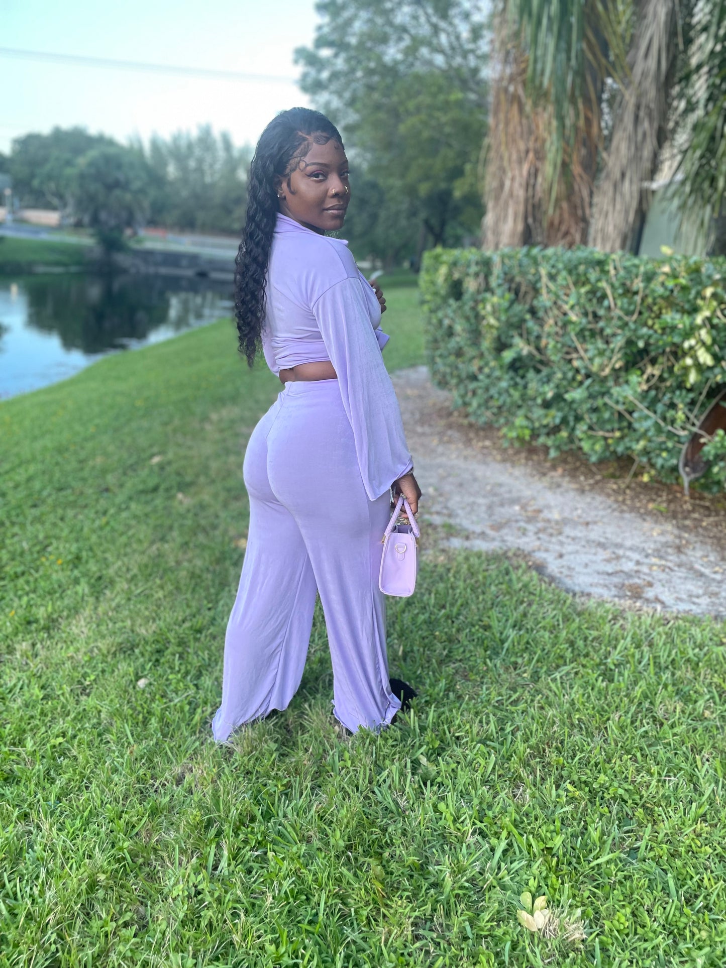 Purple Mami Two-Piece Set – Women's Purple Coordinated Outfit